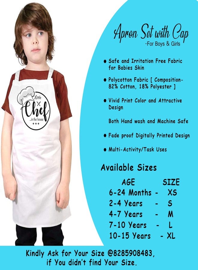 Style Secrets زيّ الطاهي الصغير من ستايل سيكرتس، مصنوع من مزيج القطن والبوليستر، يتضمن مئزراً وقبعة، مناسب للأطفال الرضع والصغار، لجلسات التصوير، والطبخ، والفنون والحرف اليدوية، والأنشطة الترفيهية، وغيرها. (من 4 إلى 7 سنوات، أبيض) - Image 3